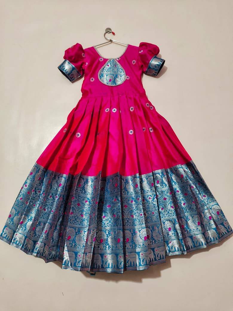 Pv-Kids-Gown Vol-37 By Fashid Wholesale 01 To 03 Series Designer Stylish Fancy Colorful Beautiful Party Wear & Ethnic Wear Collection Pure Silk Gowns At Wholesale Price