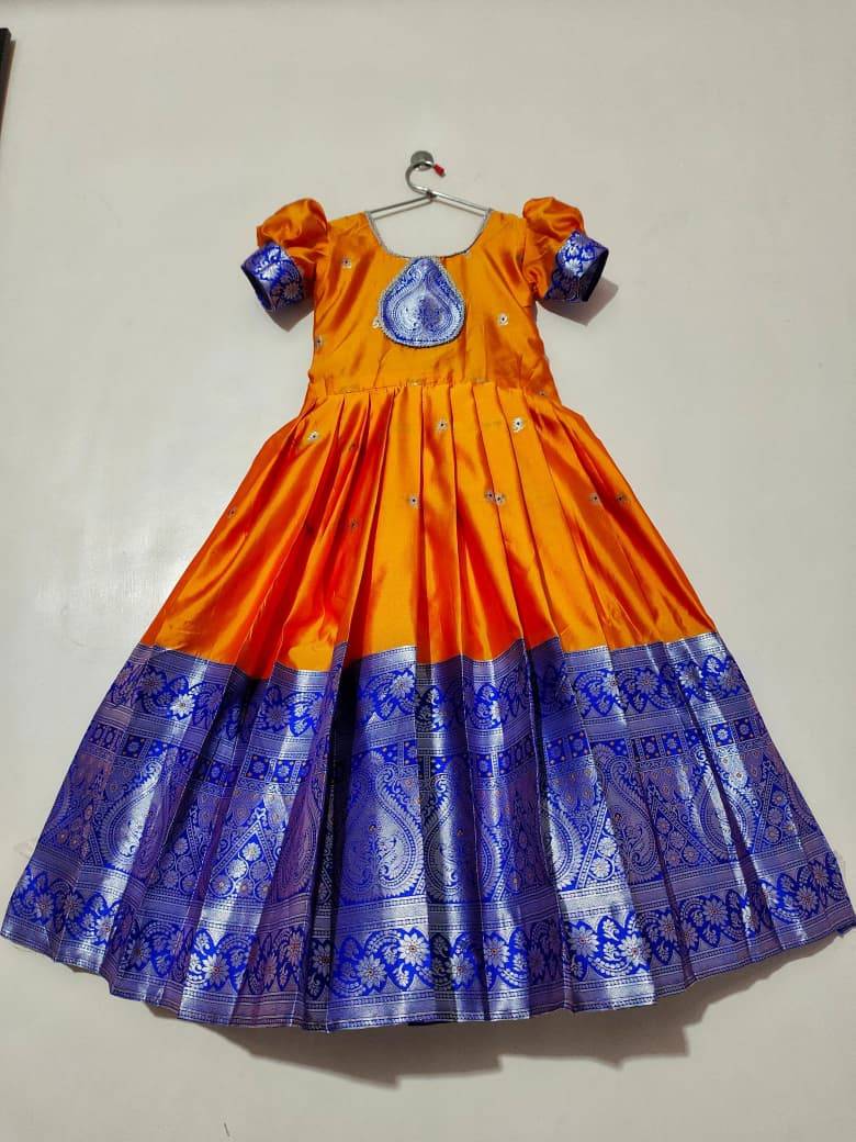 Pv-Kids-Gown Vol-37 By Fashid Wholesale 01 To 03 Series Designer Stylish Fancy Colorful Beautiful Party Wear & Ethnic Wear Collection Pure Silk Gowns At Wholesale Price