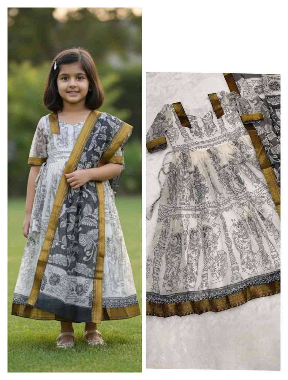 Pv-Kids-Gown Vol-39 By Fashid Wholesale Designer Beautiful Collection Occasional Wear & Party Wear Pure Chanderi Silk Gowns At Wholesale Price