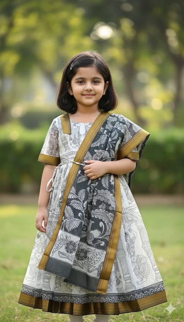 Pv-Kids-Gown Vol-39 By Fashid Wholesale Designer Beautiful Collection Occasional Wear & Party Wear Pure Chanderi Silk Gowns At Wholesale Price