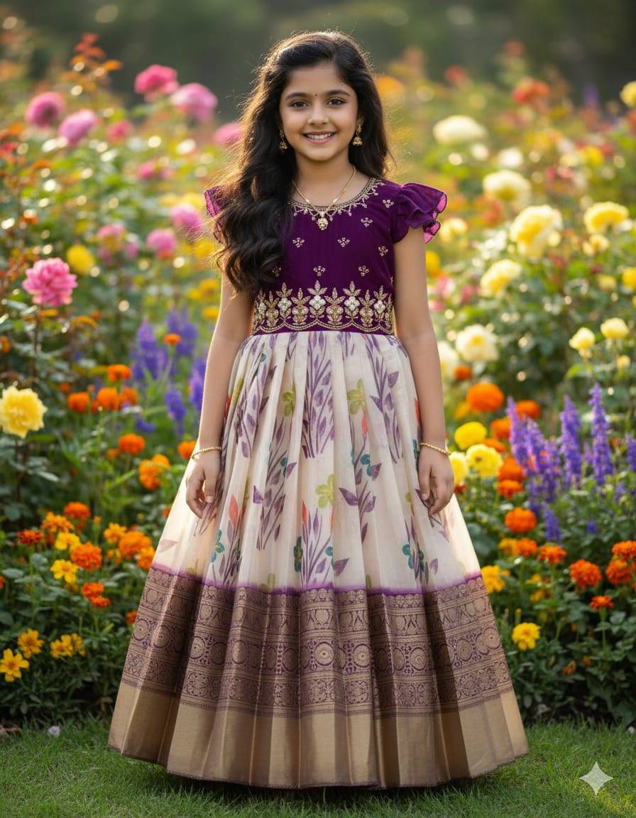 Pv-Kids-Gown Vol-40 By Fashid Wholesale 01 To 04 Series Designer Beautiful Collection Occasional Wear & Party Wear Pure Silk Gowns At Wholesale Price