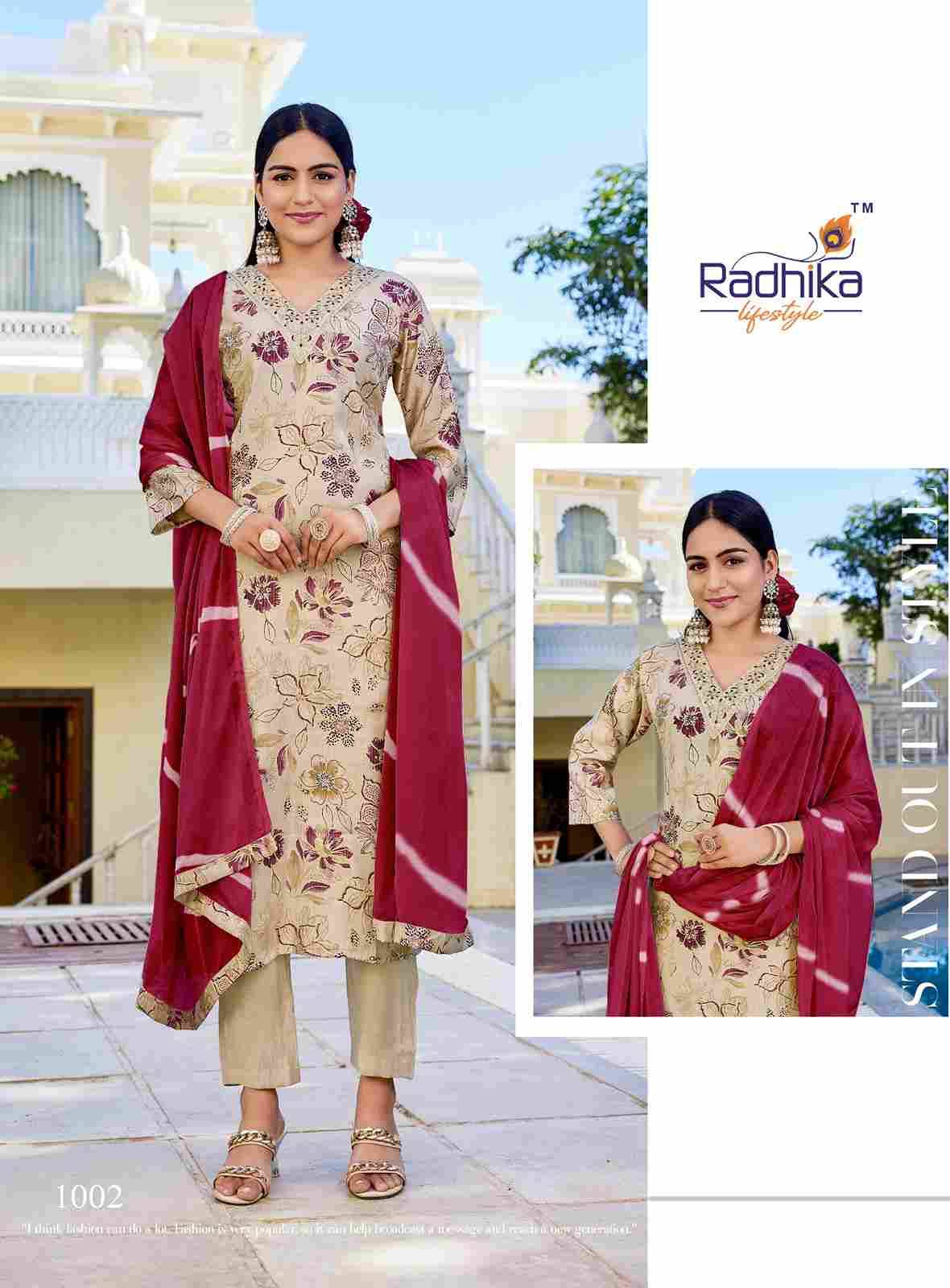 Suhag Vol-1 By Radhika Lifestyle 1001 To 1008 Series Beautiful Stylish Festive Suits Fancy Colorful Casual Wear & Ethnic Wear & Ready To Wear Berlin Dresses At Wholesale Price