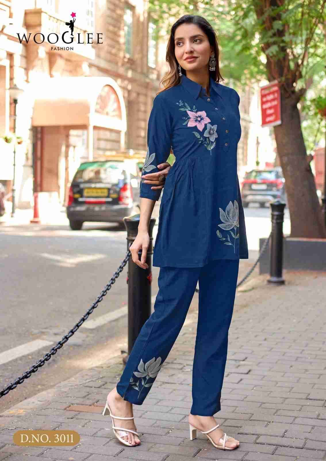 Tulip Vol-3 By Wooglee 3010 To 3014 Series Designer Stylish Fancy Colorful Beautiful Party Wear & Ethnic Wear Collection Heavy Rayon Co-Ord At Wholesale Price