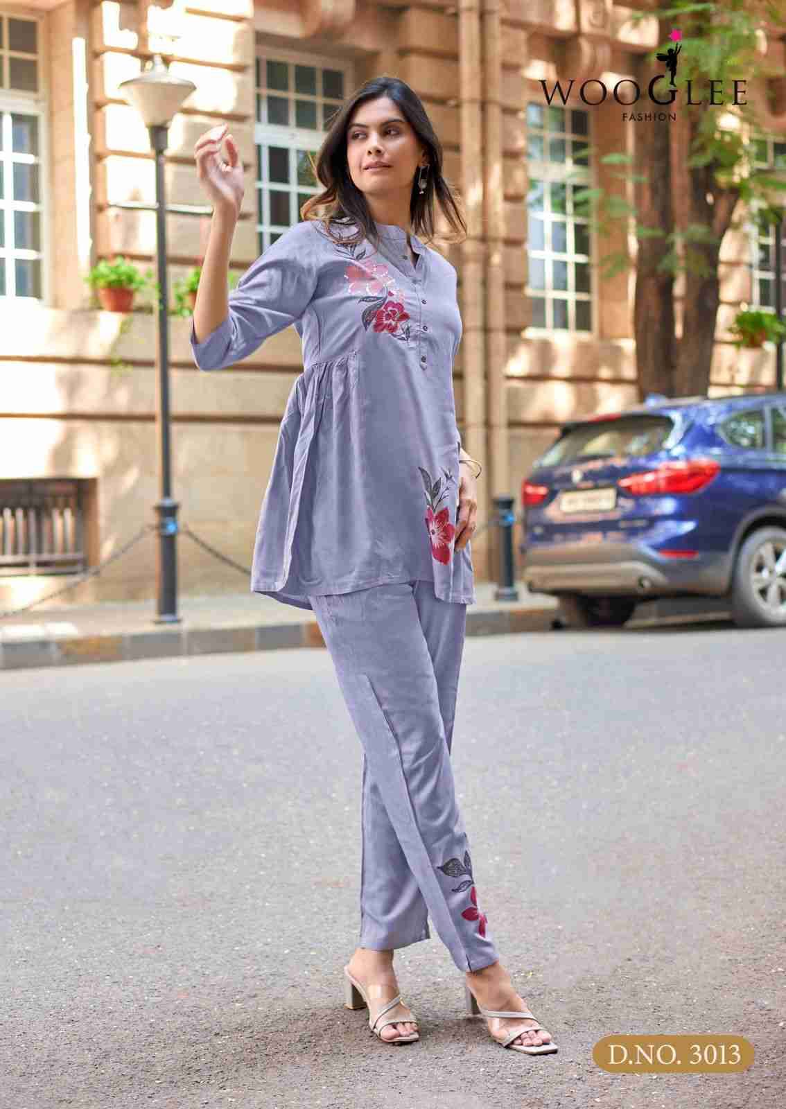 Tulip Vol-3 By Wooglee 3010 To 3014 Series Designer Stylish Fancy Colorful Beautiful Party Wear & Ethnic Wear Collection Heavy Rayon Co-Ord At Wholesale Price