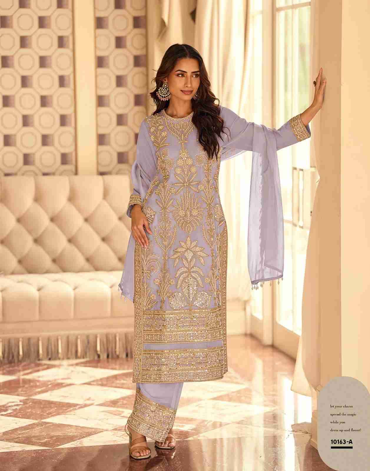 Rishta Gold By Sayuri 10163 To 10163-B Series Beautiful Festive Suits Colorful Stylish Fancy Casual Wear & Ethnic Wear Premium Georgette Dresses At Wholesale Price