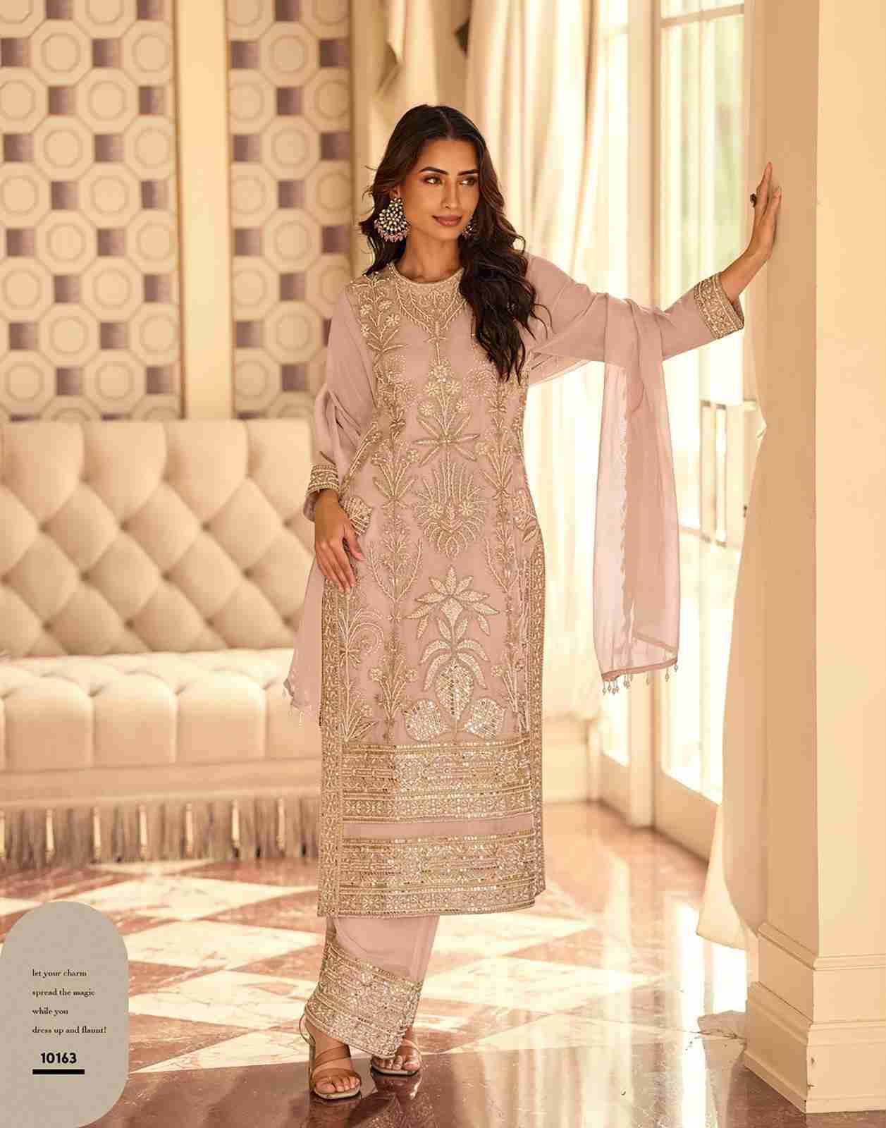 Rishta Gold By Sayuri 10163 To 10163-B Series Beautiful Festive Suits Colorful Stylish Fancy Casual Wear & Ethnic Wear Premium Georgette Dresses At Wholesale Price