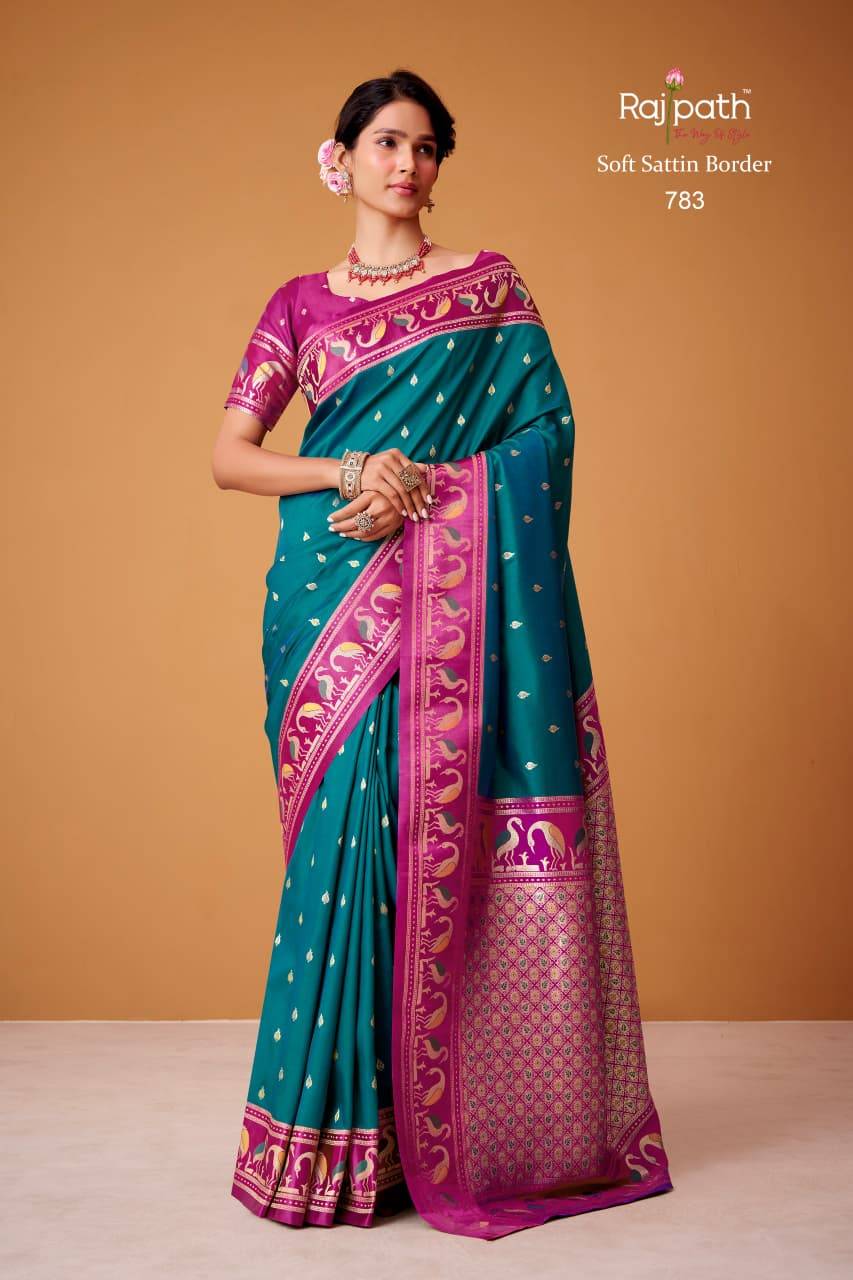 Flamingo By Rajpath 782 To 789 Series Indian Traditional Wear Collection Beautiful Stylish Fancy Colorful Party Wear & Occasional Wear Soft Satin Silk Sarees At Wholesale Price