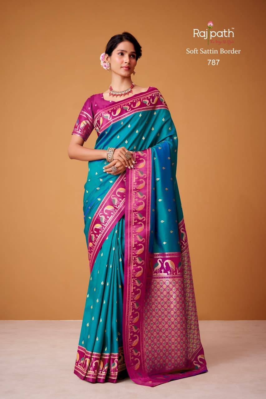 Flamingo By Rajpath 782 To 789 Series Indian Traditional Wear Collection Beautiful Stylish Fancy Colorful Party Wear & Occasional Wear Soft Satin Silk Sarees At Wholesale Price