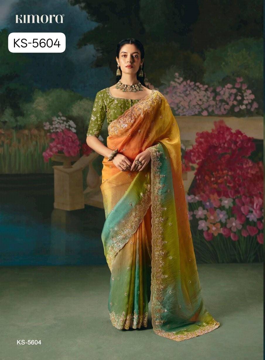 Iconic Vol-3 By Kimora Fashion 5601 To 5611 Series Indian Traditional Wear Collection Beautiful Stylish Fancy Colorful Party Wear & Occasional Wear Fancy Sarees At Wholesale Price
