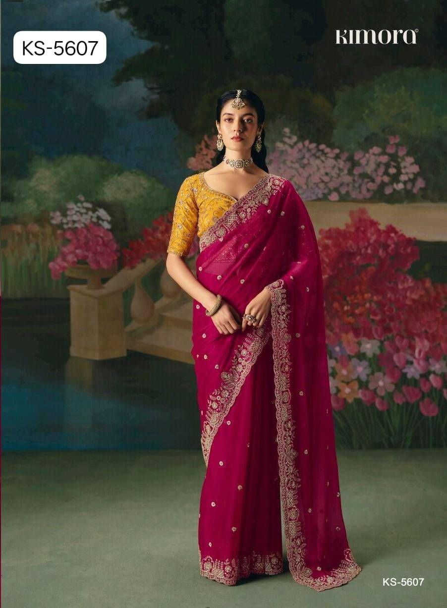 Iconic Vol-3 By Kimora Fashion 5601 To 5611 Series Indian Traditional Wear Collection Beautiful Stylish Fancy Colorful Party Wear & Occasional Wear Fancy Sarees At Wholesale Price