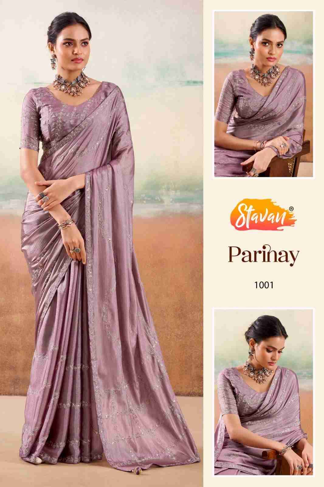 Parinay By Stavan 1001 To 1010 Series Indian Traditional Wear Collection Beautiful Stylish Fancy Colorful Party Wear & Occasional Wear Fancy Sarees At Wholesale Price