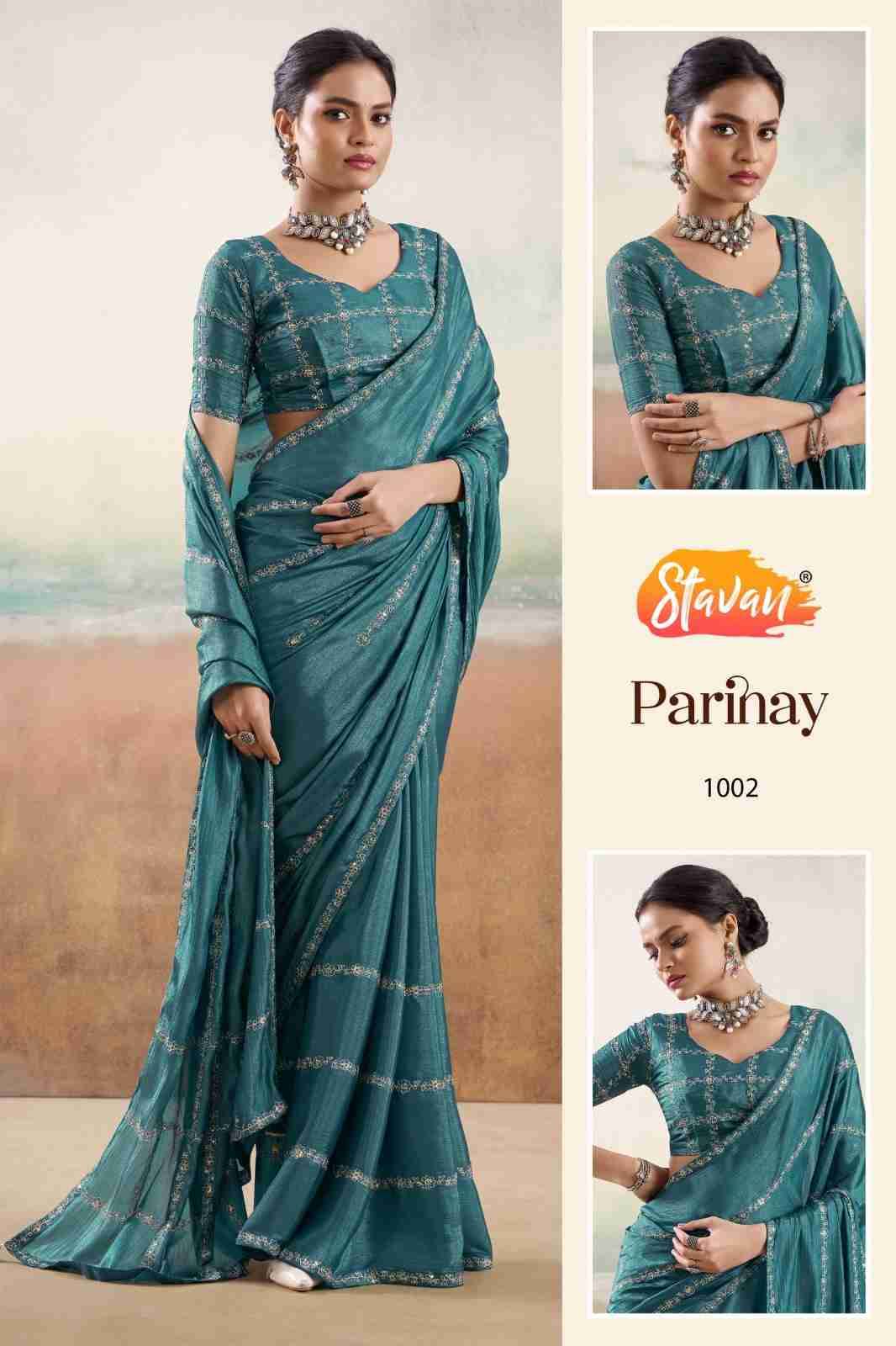 Parinay By Stavan 1001 To 1010 Series Indian Traditional Wear Collection Beautiful Stylish Fancy Colorful Party Wear & Occasional Wear Fancy Sarees At Wholesale Price