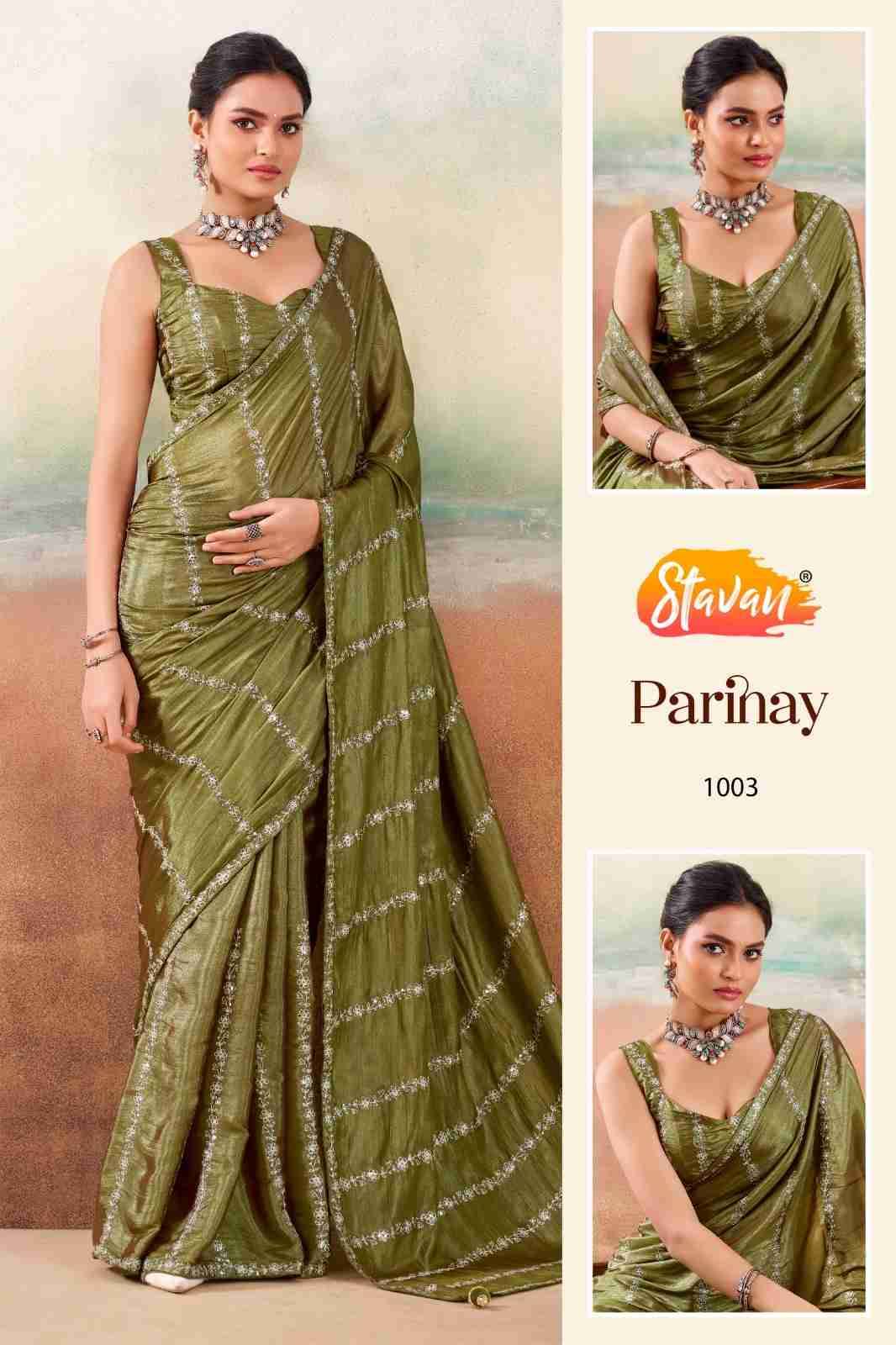 Parinay By Stavan 1001 To 1010 Series Indian Traditional Wear Collection Beautiful Stylish Fancy Colorful Party Wear & Occasional Wear Fancy Sarees At Wholesale Price