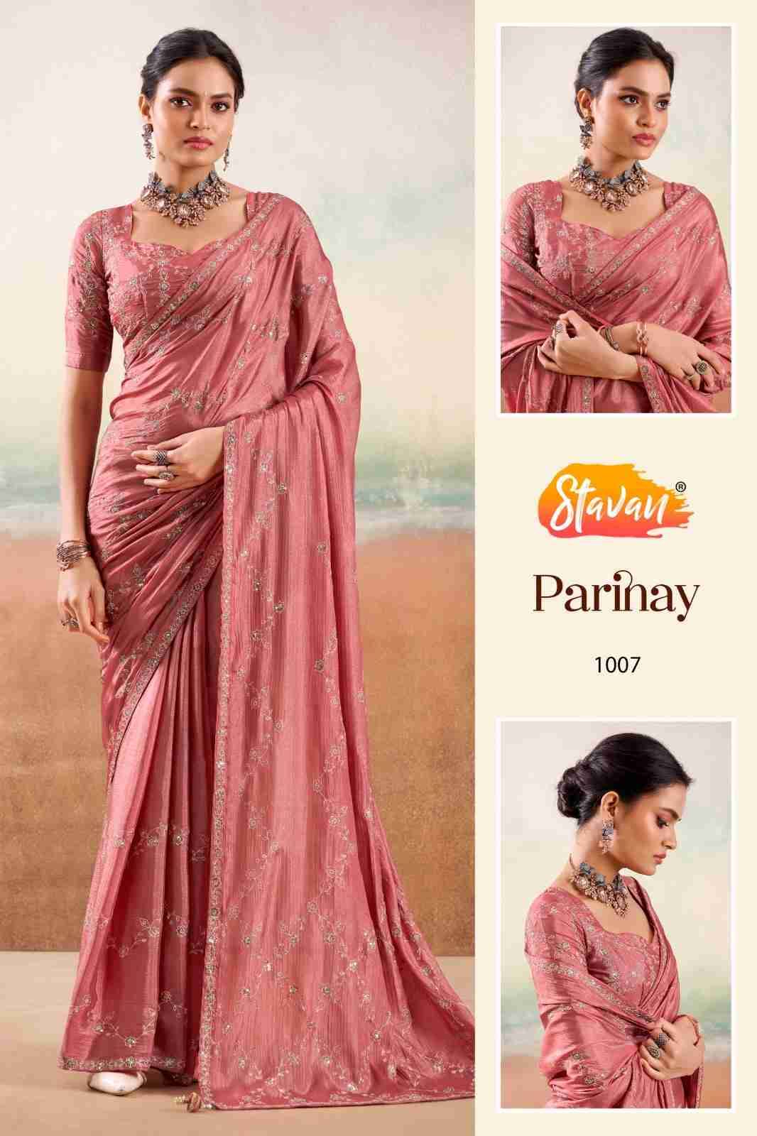 Parinay By Stavan 1001 To 1010 Series Indian Traditional Wear Collection Beautiful Stylish Fancy Colorful Party Wear & Occasional Wear Fancy Sarees At Wholesale Price