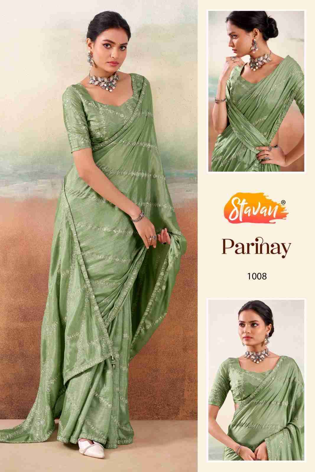 Parinay By Stavan 1001 To 1010 Series Indian Traditional Wear Collection Beautiful Stylish Fancy Colorful Party Wear & Occasional Wear Fancy Sarees At Wholesale Price