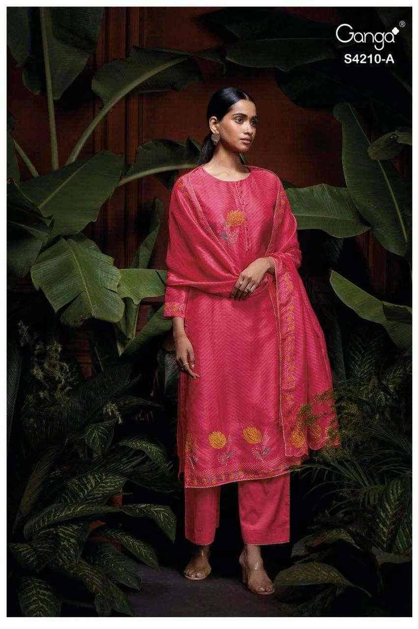 Serena-4210 By Ganga Fashion Beautiful Festive Suits Stylish Colorful Fancy Casual Wear & Ethnic Wear Premium Bemberg Silk Print Dresses At Wholesale Price