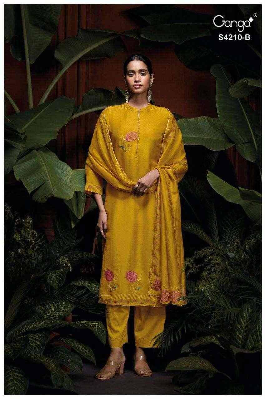Serena-4210 By Ganga Fashion Beautiful Festive Suits Stylish Colorful Fancy Casual Wear & Ethnic Wear Premium Bemberg Silk Print Dresses At Wholesale Price