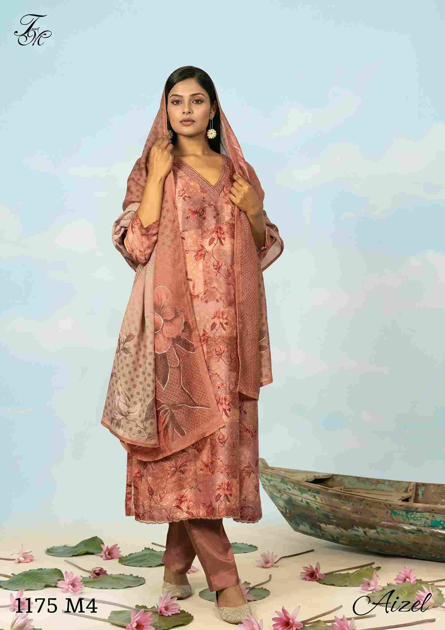 Aizel By T And M Designer Studio Beautiful Festive Suits Colorful Stylish Fancy Casual Wear & Ethnic Wear Muslin Silk Dresses At Wholesale Price