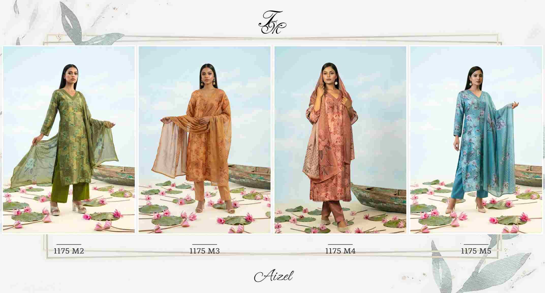 Aizel By T And M Designer Studio Beautiful Festive Suits Colorful Stylish Fancy Casual Wear & Ethnic Wear Muslin Silk Dresses At Wholesale Price