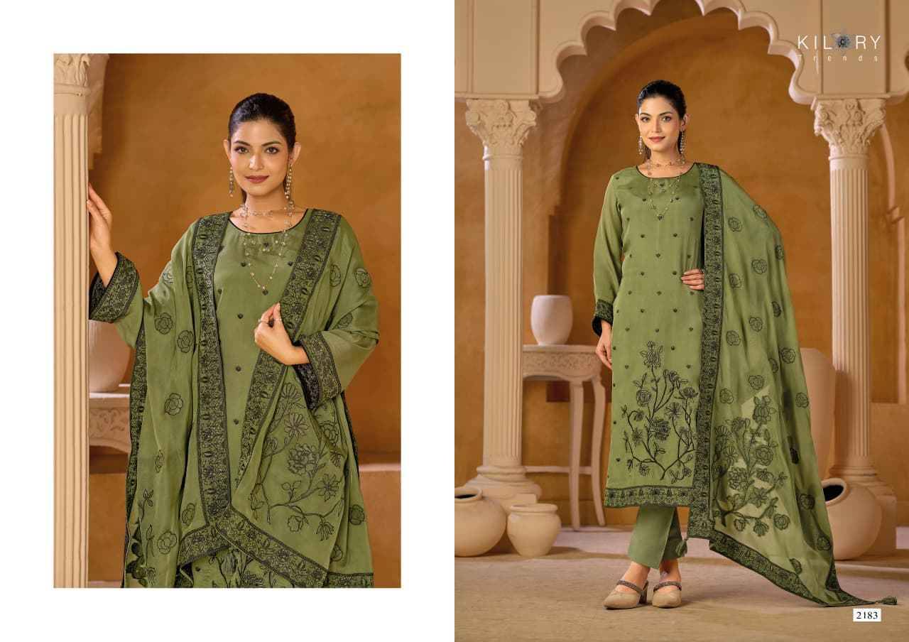 Aarzoo By Kilory 2181 To 2184 Series Beautiful Festive Suits Colorful Stylish Fancy Casual Wear & Ethnic Wear Pure Organza Silk Dresses At Wholesale Price