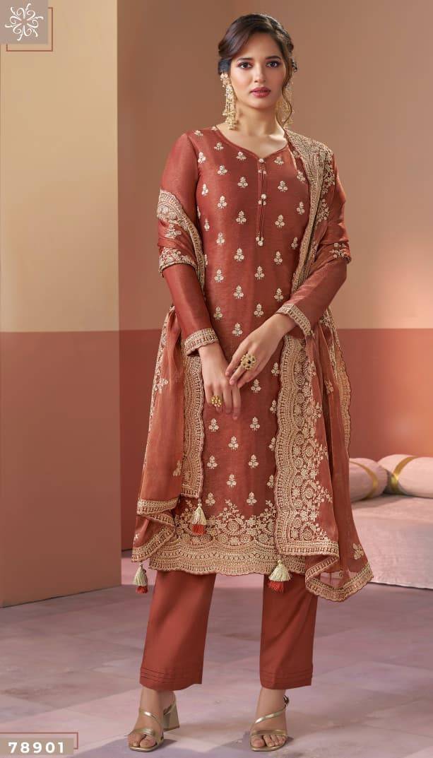 Kalika By Kuleesh 78901 To 78904 Series Designer Festive Suits Collection Beautiful Stylish Fancy Colorful Party Wear & Occasional Wear Premium Silkn Dresses At Wholesale Price