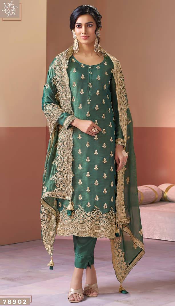 Kalika By Kuleesh 78901 To 78904 Series Designer Festive Suits Collection Beautiful Stylish Fancy Colorful Party Wear & Occasional Wear Premium Silkn Dresses At Wholesale Price