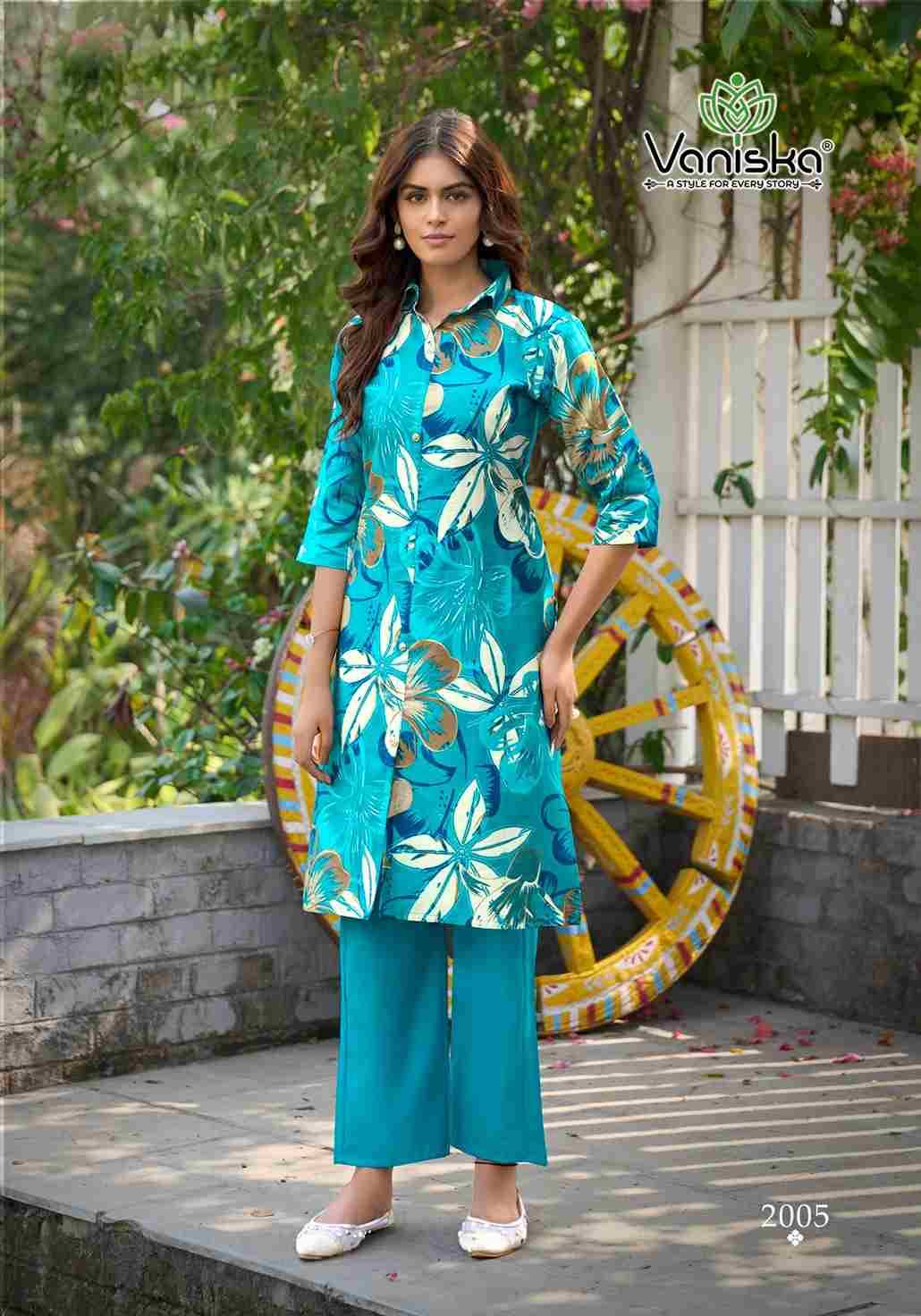Flower Velly Vol-2 By Vaniska 2001 To 2008 Series Designer Stylish Fancy Colorful Beautiful Party Wear & Ethnic Wear Collection Vertican Print Kurtis With Bottom At Wholesale Price