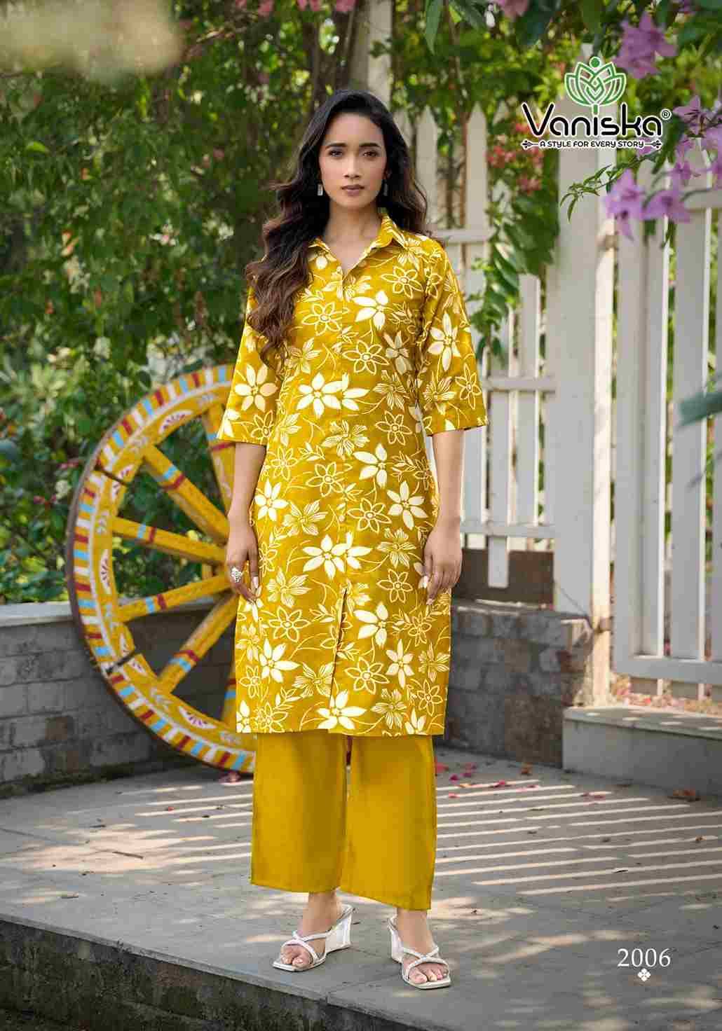 Flower Velly Vol-2 By Vaniska 2001 To 2008 Series Designer Stylish Fancy Colorful Beautiful Party Wear & Ethnic Wear Collection Vertican Print Kurtis With Bottom At Wholesale Price