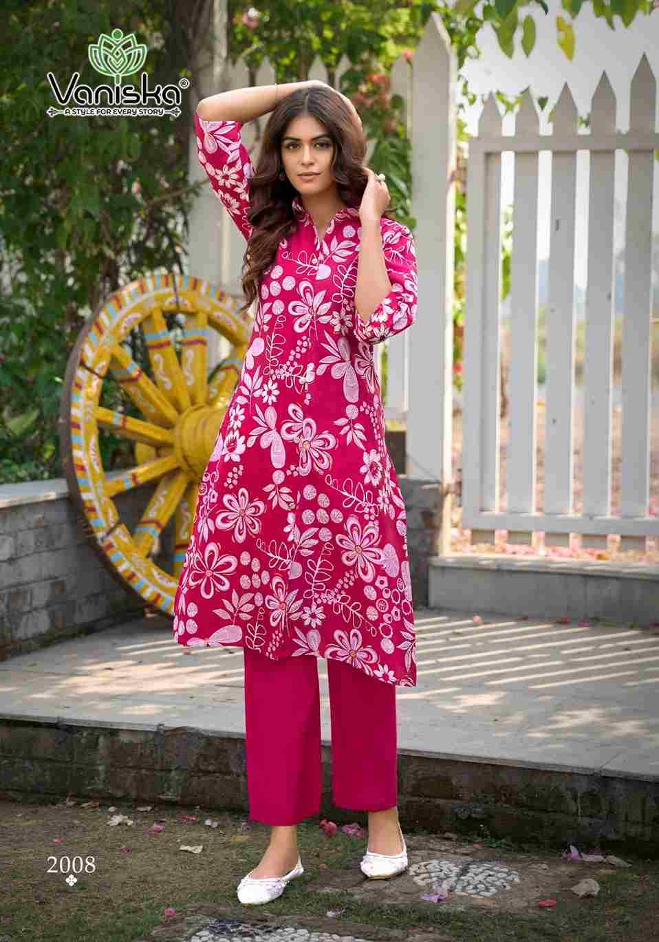 Flower Velly Vol-2 By Vaniska 2001 To 2008 Series Designer Stylish Fancy Colorful Beautiful Party Wear & Ethnic Wear Collection Vertican Print Kurtis With Bottom At Wholesale Price