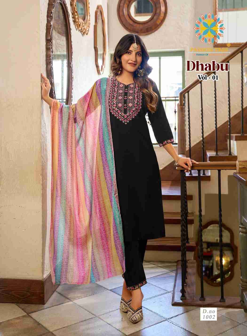 Dhabu Vol-1 By Passion Tree 1001 To 1008 Series Beautiful Stylish Festive Suits Fancy Colorful Casual Wear & Ethnic Wear & Ready To Wear Cotton Dresses At Wholesale Price
