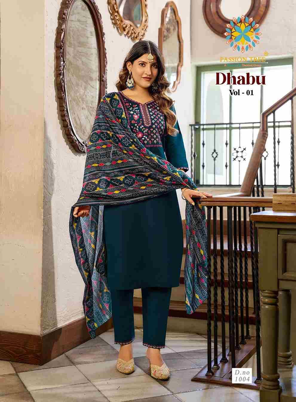 Dhabu Vol-1 By Passion Tree 1001 To 1008 Series Beautiful Stylish Festive Suits Fancy Colorful Casual Wear & Ethnic Wear & Ready To Wear Cotton Dresses At Wholesale Price