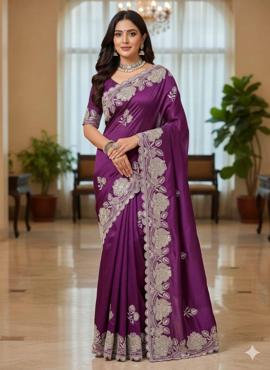 Pc-75 By Fashid Wholesale 01 To 04 Series Indian Traditional Wear Collection Beautiful Stylish Fancy Colorful Party Wear & Occasional Wear Pure Soft Space Satin Silk Sarees At Wholesale Price