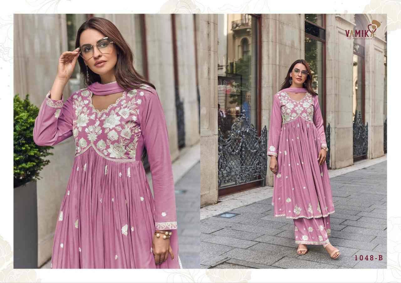 Lakhnavi Vol-8 Silver By Vamika 1048-A To 1048-D Series Beautiful Stylish Sharara Suits Fancy Colorful Casual Wear & Ethnic Wear & Ready To Wear Pure Rayon Printed Dresses At Wholesale Price
