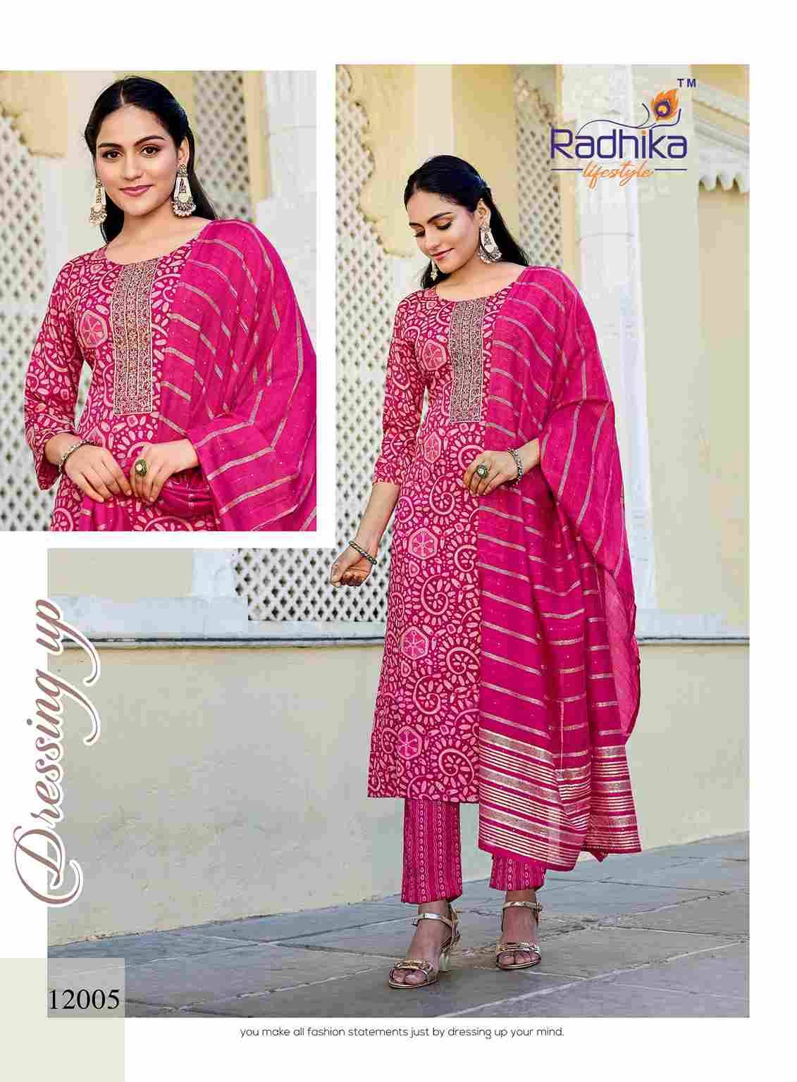 Seerat Vol-12 By Radhika Lifestyle 12001 To 12008 Series Designer Stylish Fancy Colorful Beautiful Party Wear & Ethnic Wear Collection Rayon Foil Print Dresses At Wholesale Price