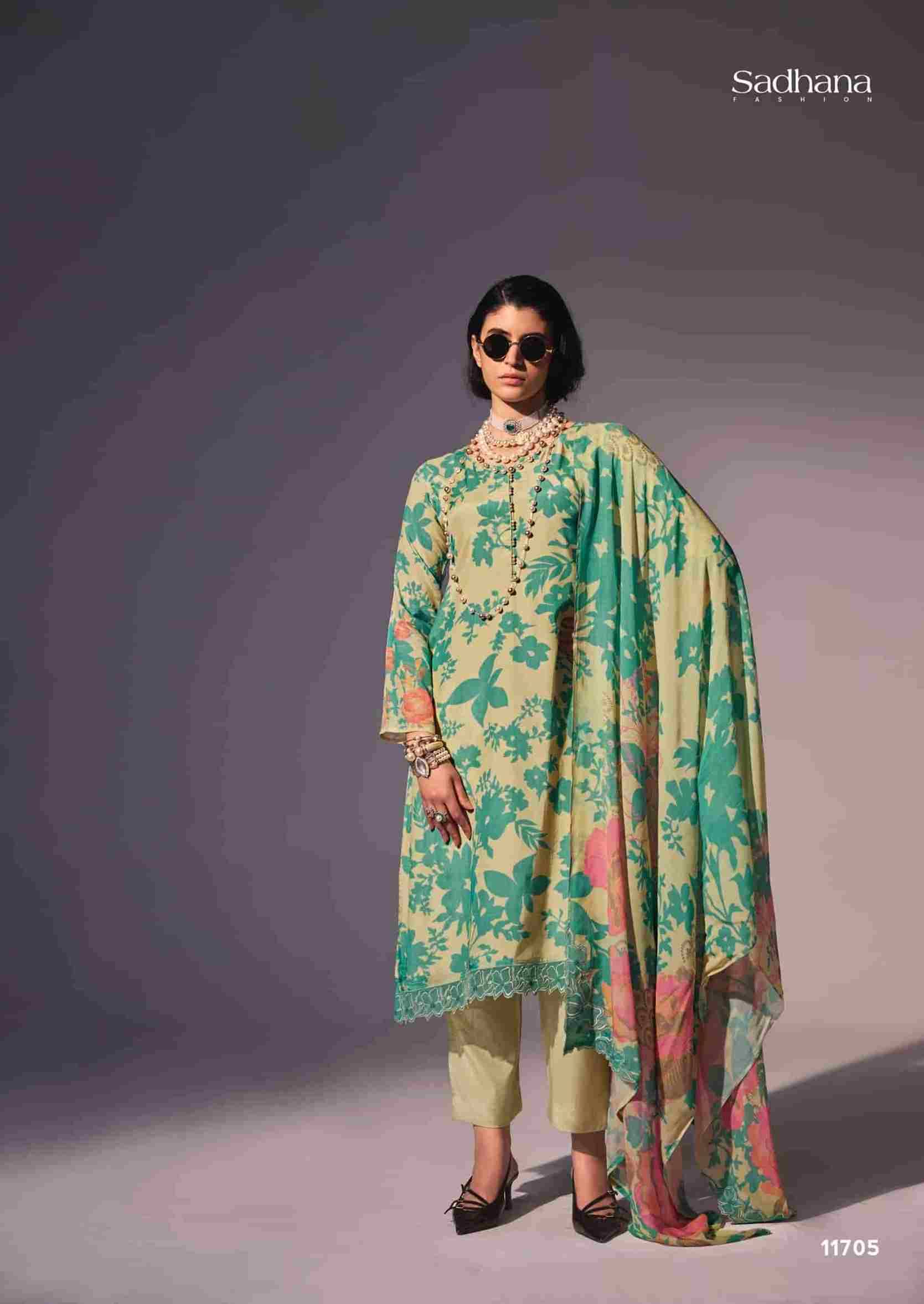 Nimri By Sadhana Fashion 11701 To 11706 Series Designer Festive Suits Beautiful Fancy Stylish Colorful Party Wear & Occasional Wear Pure Muslin Silk Print Dresses At Wholesale Price