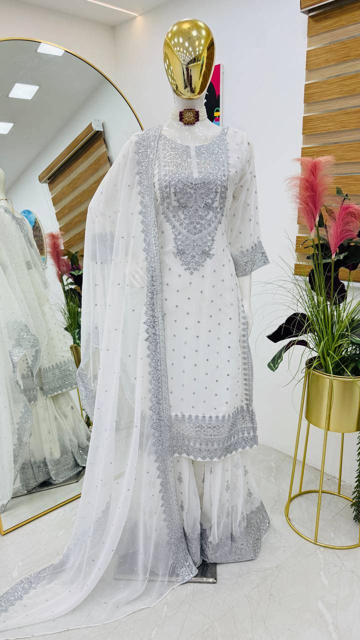 Zf-5041 By Fashid Wholesale 01 To 03 Series Beautiful Colorful Fancy Wedding Collection Occasional Wear & Party Wear Faux Georgette Dresses At Wholesale Price