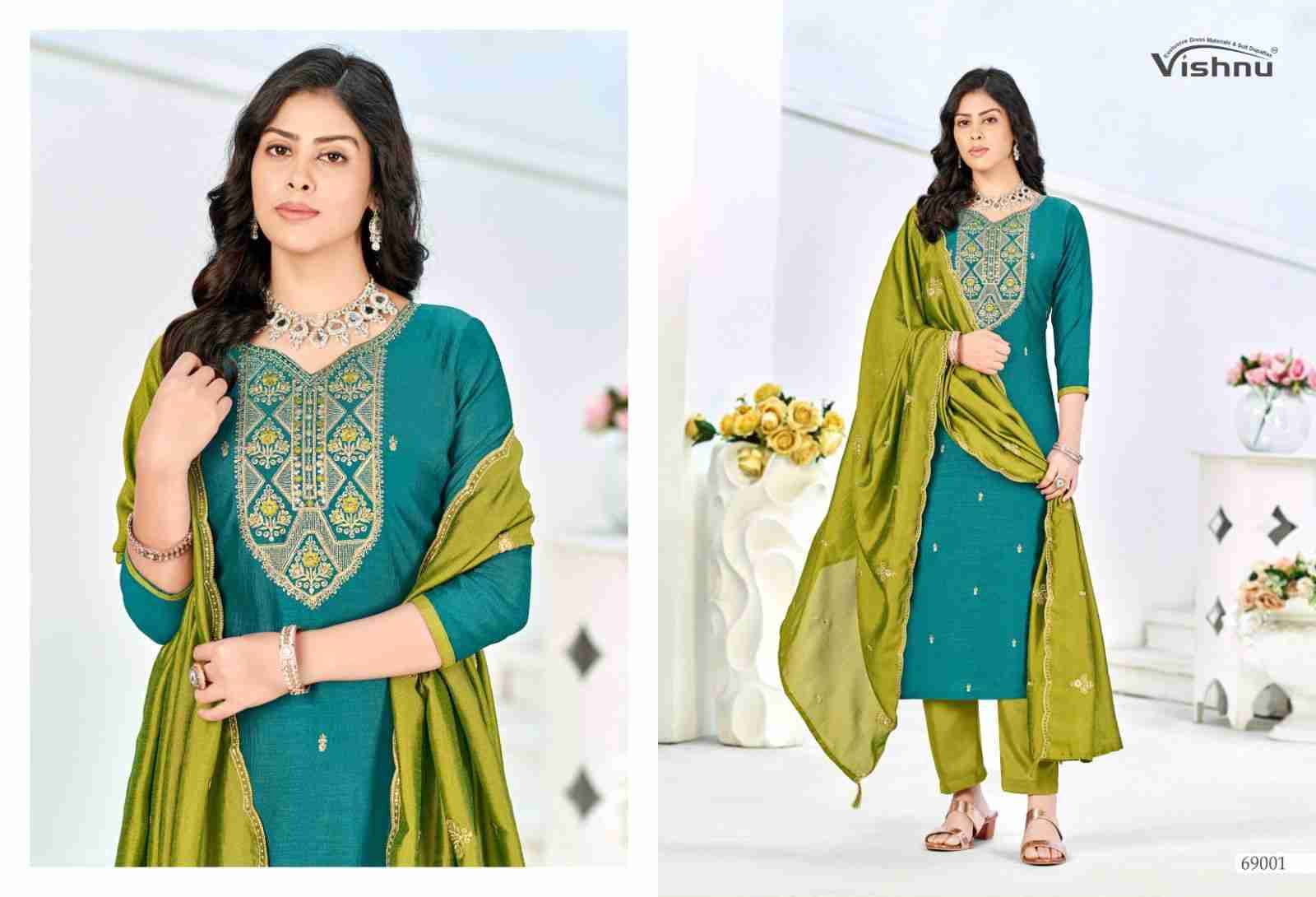 Turkish By Vishnu 69001 To 69012 Series Beautiful Stylish Festive Suits Fancy Colorful Casual Wear & Ethnic Wear & Ready To Wear Vichitra Silk Dresses At Wholesale Price