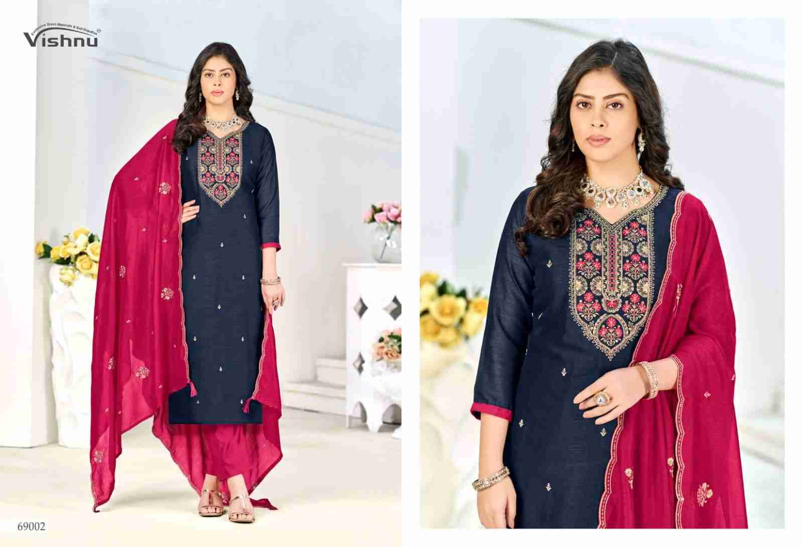 Turkish By Vishnu 69001 To 69012 Series Beautiful Stylish Festive Suits Fancy Colorful Casual Wear & Ethnic Wear & Ready To Wear Vichitra Silk Dresses At Wholesale Price