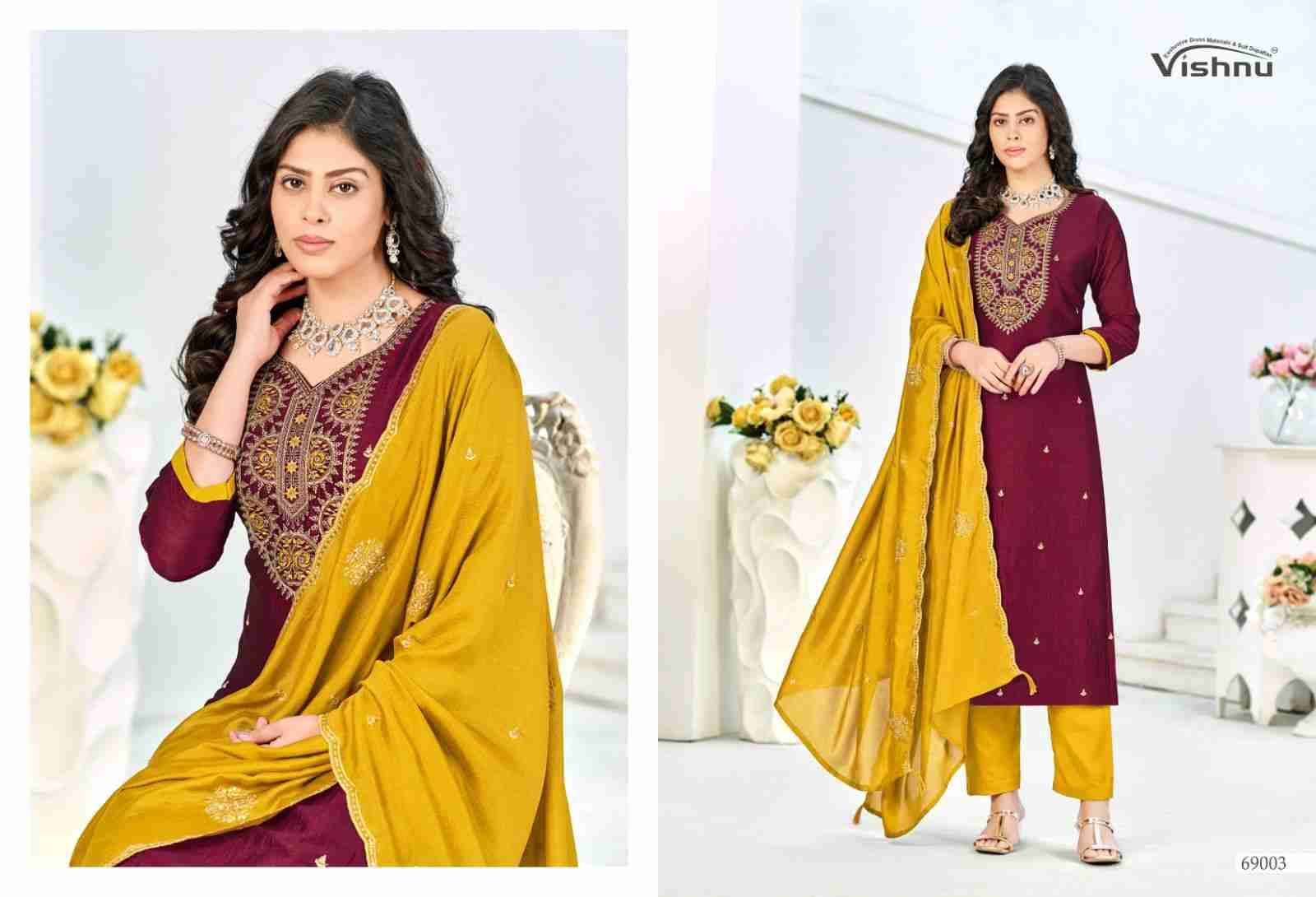 Turkish By Vishnu 69001 To 69012 Series Beautiful Stylish Festive Suits Fancy Colorful Casual Wear & Ethnic Wear & Ready To Wear Vichitra Silk Dresses At Wholesale Price