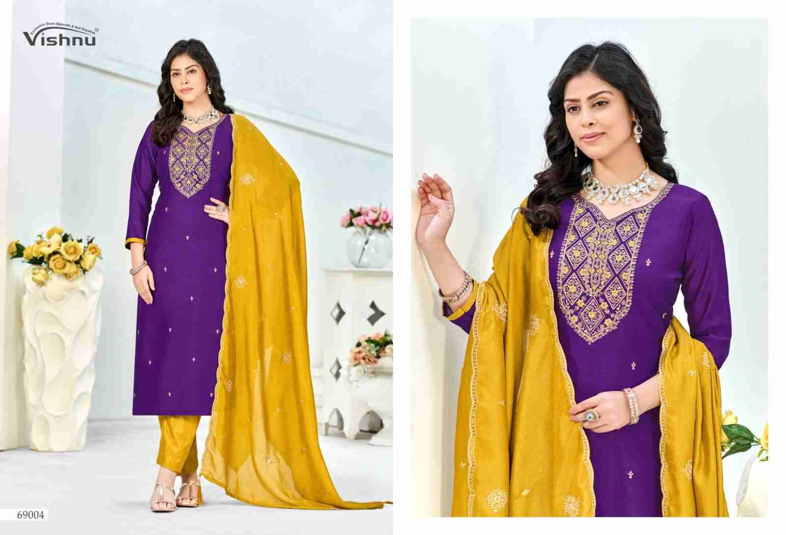 Turkish By Vishnu 69001 To 69012 Series Beautiful Stylish Festive Suits Fancy Colorful Casual Wear & Ethnic Wear & Ready To Wear Vichitra Silk Dresses At Wholesale Price