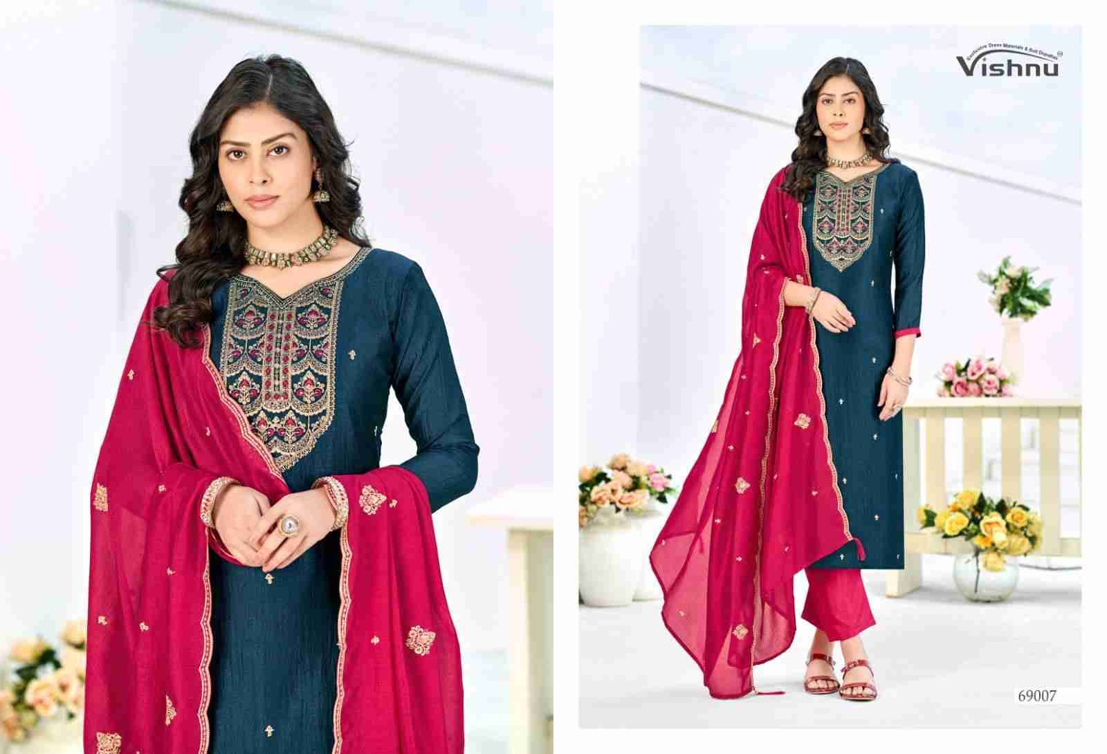 Turkish By Vishnu 69001 To 69012 Series Beautiful Stylish Festive Suits Fancy Colorful Casual Wear & Ethnic Wear & Ready To Wear Vichitra Silk Dresses At Wholesale Price