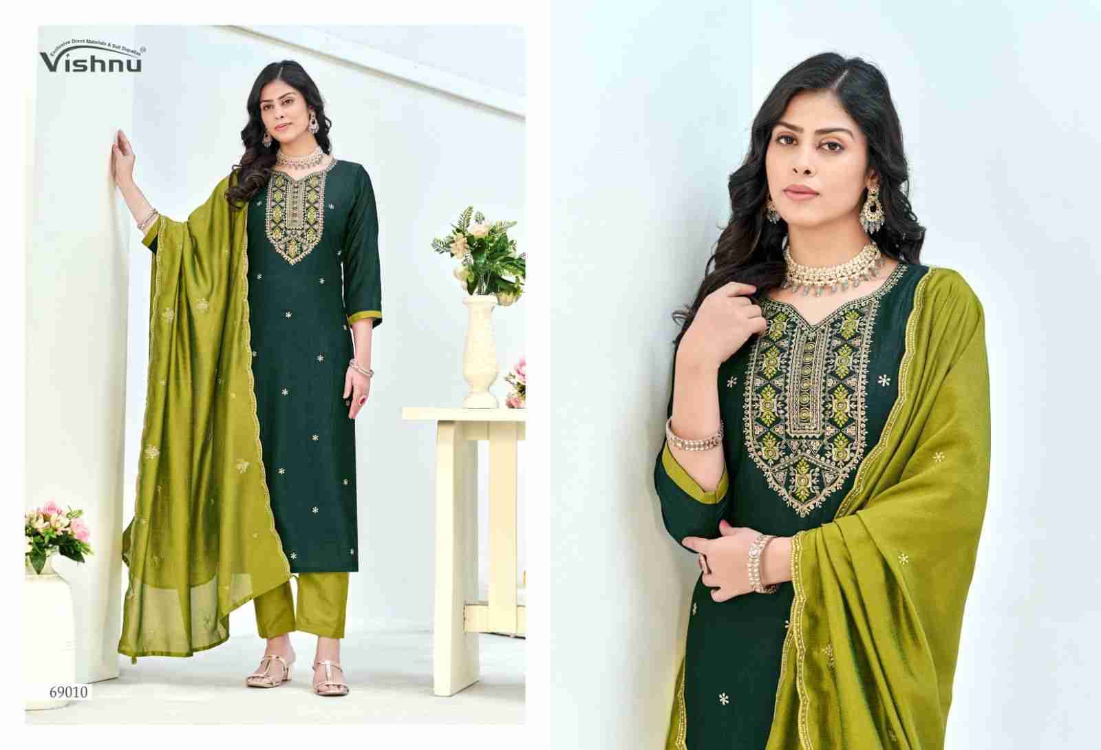 Turkish By Vishnu 69001 To 69012 Series Beautiful Stylish Festive Suits Fancy Colorful Casual Wear & Ethnic Wear & Ready To Wear Vichitra Silk Dresses At Wholesale Price