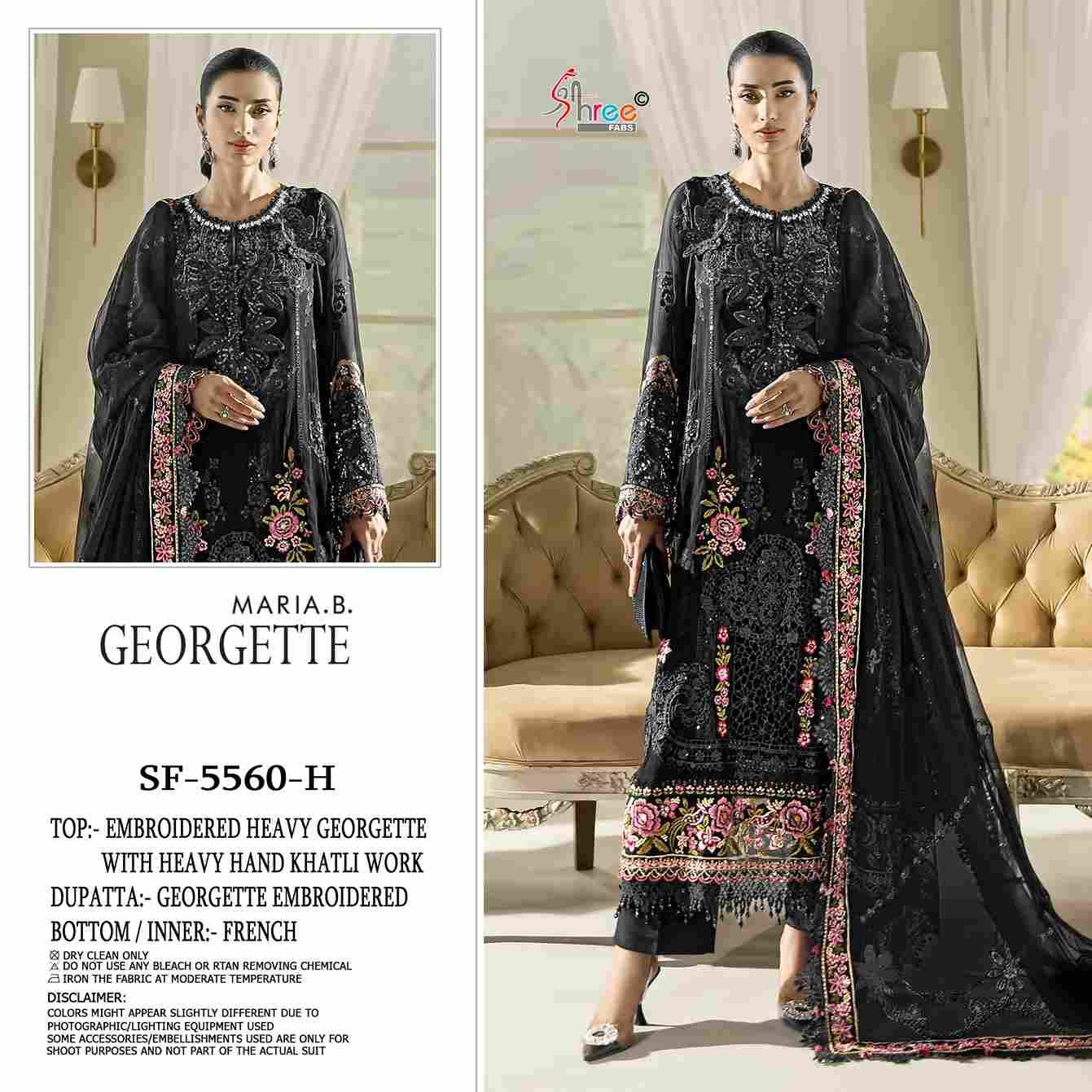 Maria.B.Georgette By Shree Fabs 5560-E To 5560-H Series Designer Pakistani Suits Beautiful Fancy Stylish Colorful Party Wear & Occasional Wear Heavy Faux Georgette Embroidery Dresses At Wholesale Price