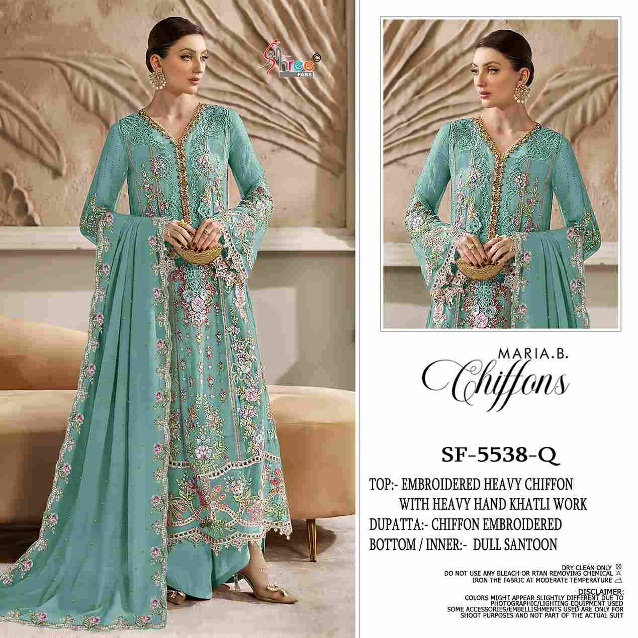 Shree Fabs Hit Design SF-5538 Colours Vol-3 By Shree Fabs SF-5538-P To SF-5538-S Series Beautiful Stylish Pakistani Suits Fancy Colorful Casual Wear & Ethnic Wear & Ready To Wear Chiffon Embroidery Dresses At Wholesale Price