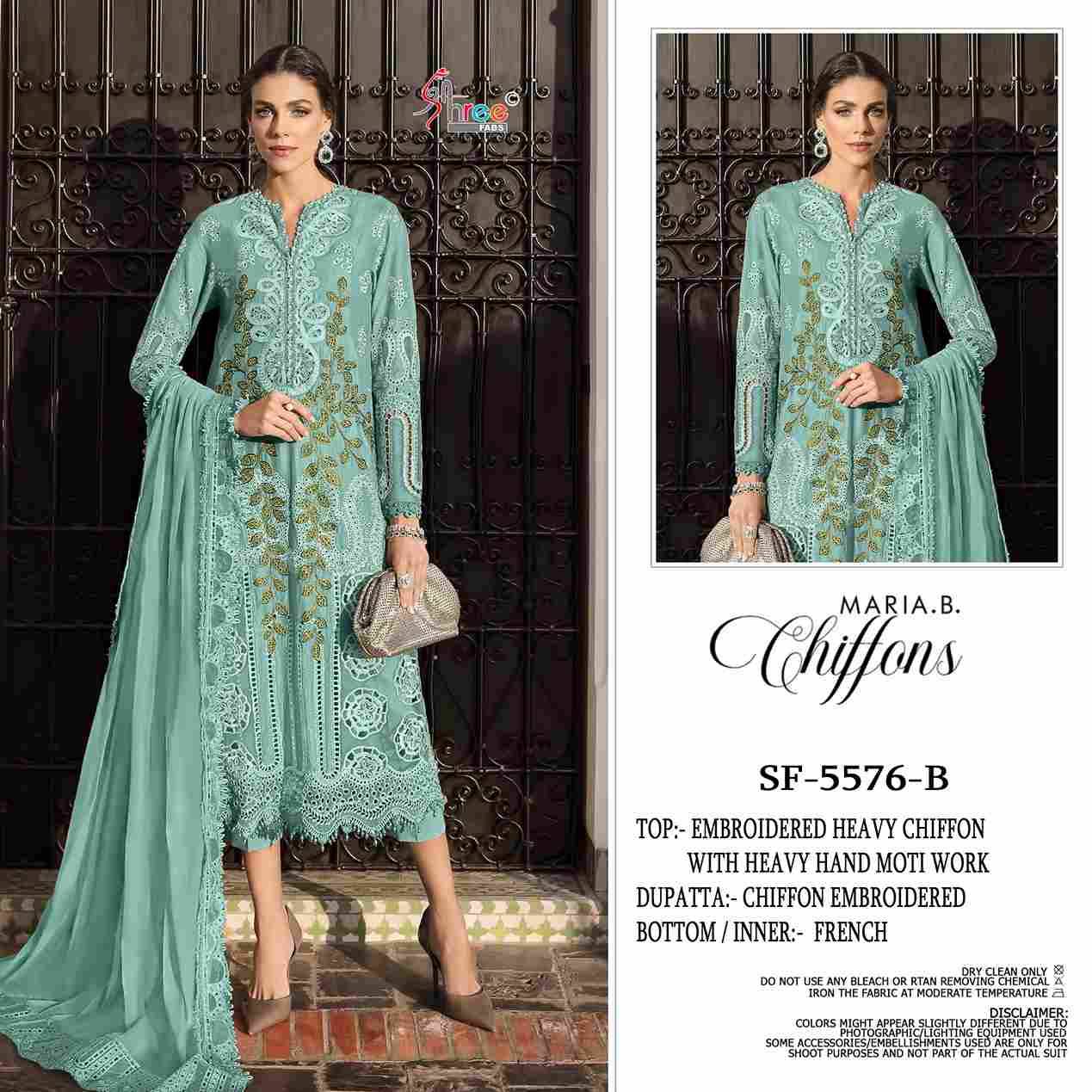 Shree Fabs Hit Design SF-5576 Colours By Shree Fabs SF-5576-A To SF-5576-D Series Beautiful Stylish Pakistani Suits Fancy Colorful Casual Wear & Ethnic Wear & Ready To Wear Chiffon Embroidery Dresses At Wholesale Price