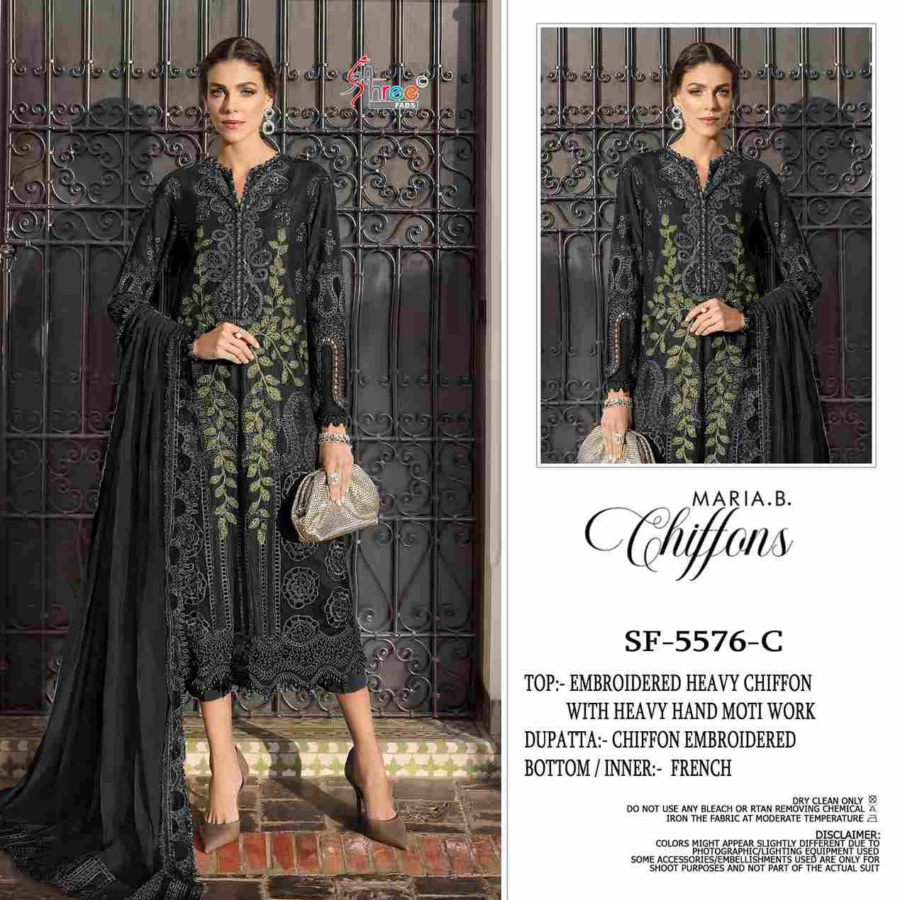 Shree Fabs Hit Design SF-5576 Colours By Shree Fabs SF-5576-A To SF-5576-D Series Beautiful Stylish Pakistani Suits Fancy Colorful Casual Wear & Ethnic Wear & Ready To Wear Chiffon Embroidery Dresses At Wholesale Price