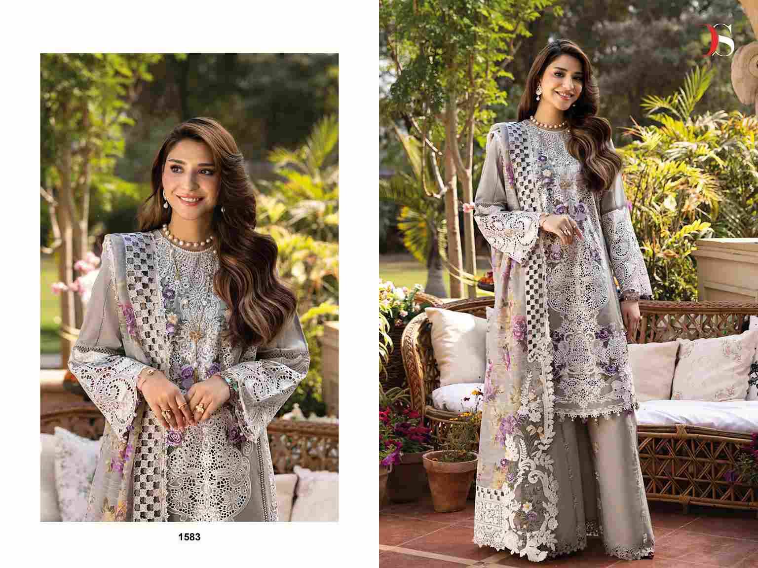 Elaf Block Buster By Deepsy Suits 1581 To 1587 Series Designer Pakistani Suits Beautiful Stylish Fancy Colorful Party Wear & Occasional Wear Pure Cotton Dresses At Wholesale Price