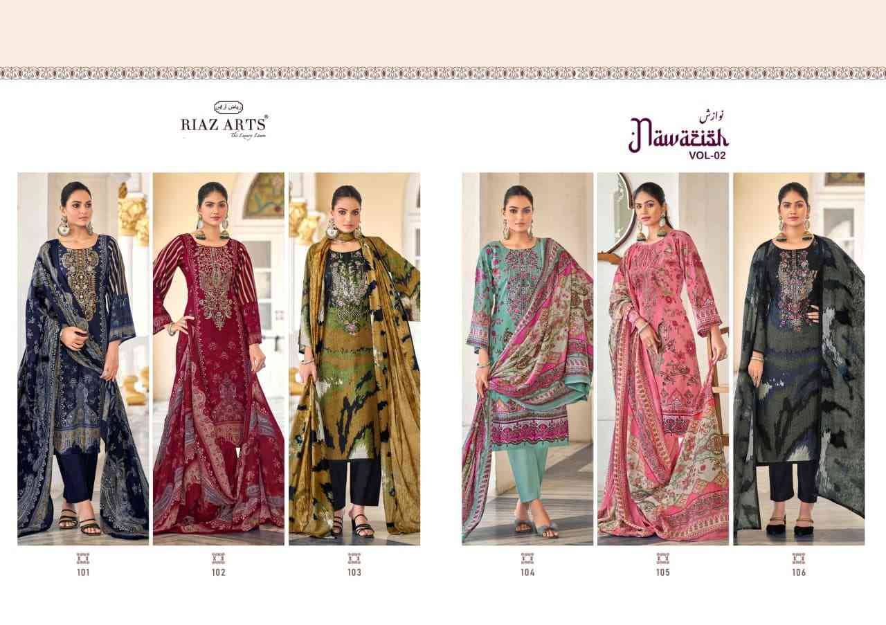 Nawazish Vol-1 By Riaz Arts 101 To 106 Series Beautiful Festive Suits Stylish Fancy Colorful Casual Wear & Ethnic Wear Cotton Cambric Lawn Print Dresses At Wholesale Price