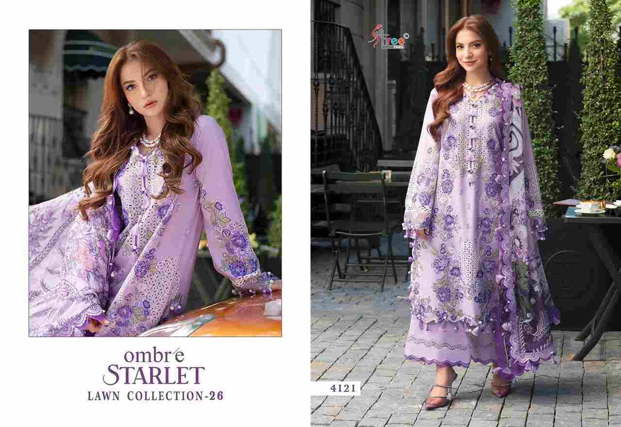 Ombre Starlet Lawn Collection-26 By Shree Fabs 4118 To 4123 Series Beautiful Stylish Pakistani Suits Fancy Colorful Casual Wear & Ethnic Wear & Ready To Wear Pure Cotton Embroidery Dresses At Wholesale Price