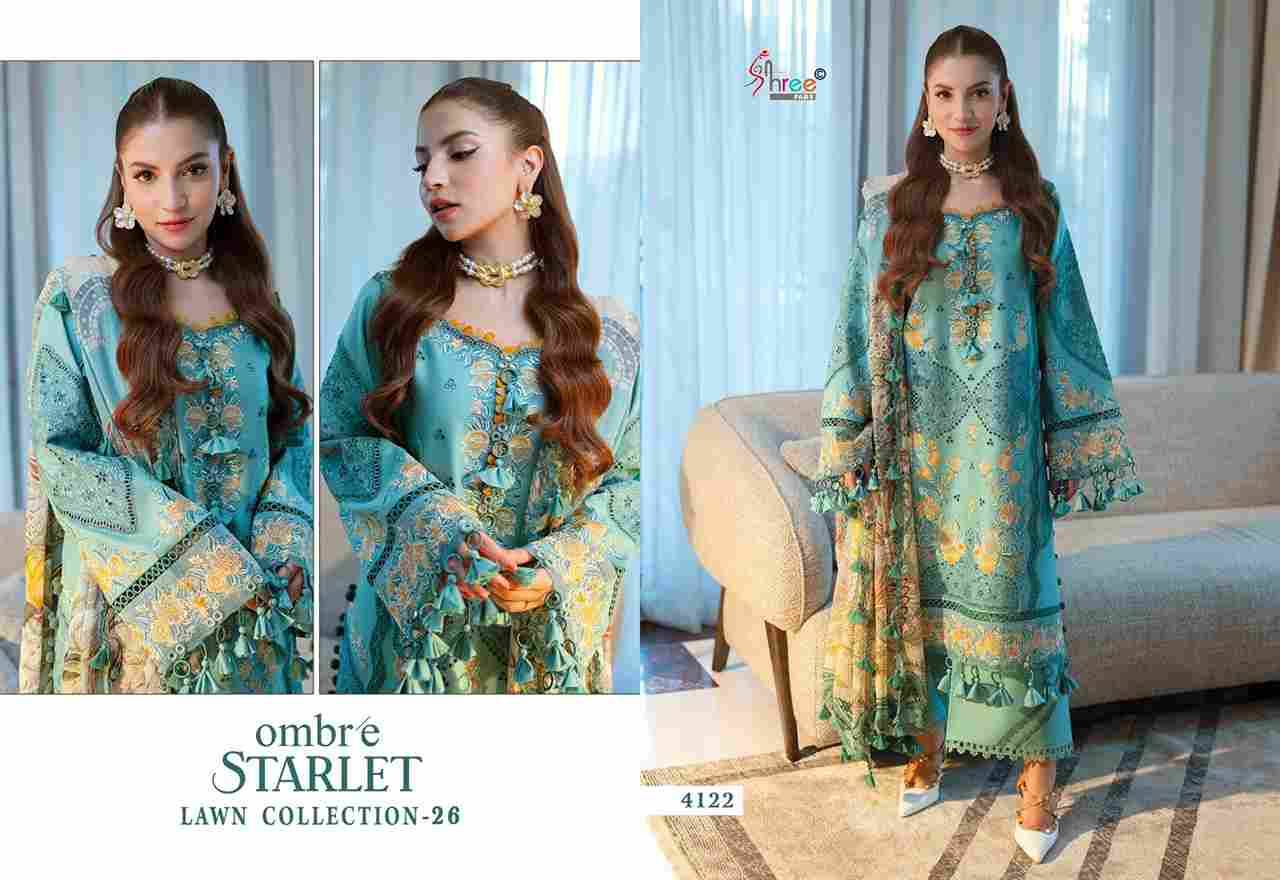Ombre Starlet Lawn Collection-26 By Shree Fabs 4118 To 4123 Series Beautiful Stylish Pakistani Suits Fancy Colorful Casual Wear & Ethnic Wear & Ready To Wear Pure Cotton Embroidery Dresses At Wholesale Price